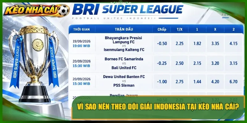 Vì sao nên theo dõi giải indonesia tại kèo nhà cái?